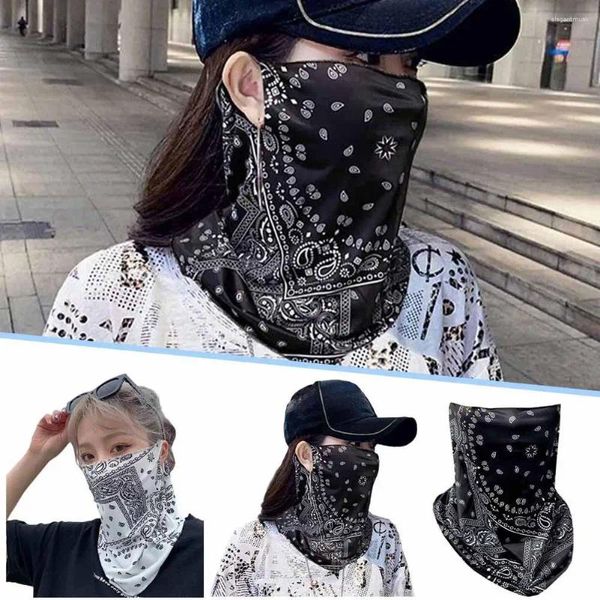 Lenços da moda punk máscara de protetor solar para homens mulheres rosto de verão Proteção UV Lenço de ouvido Hip Hop Esportes ao ar livre Bandana s z4a2