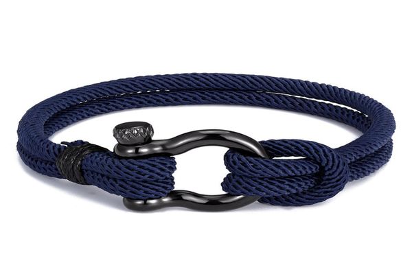 Frendy Outdoor Color Rope Lucky Survival Bracciale Donne Black Charm Black Acciaio in acciaio Braccialetti Famme Homme7908799