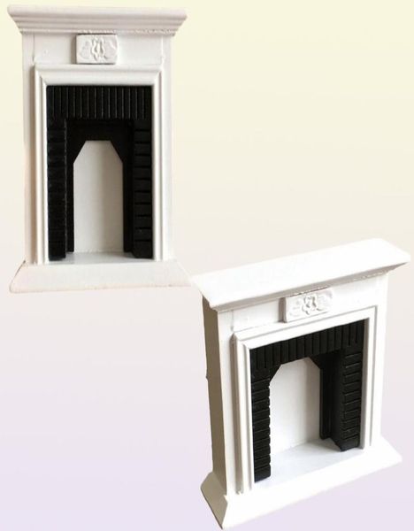 Mini -Haus für Puppen weiße europäische Möbelpuppen Hausgebäude Kits 1 12 Holzpuppenhaus kreativer Kamin 2206104538491