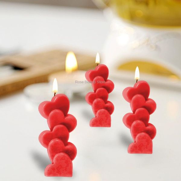 5 estilos Rose Silicone Candle Mold Diy Aromaterapy Gypsum for Candle Making Kit Diy Flor Flor Handmade Mold Candle