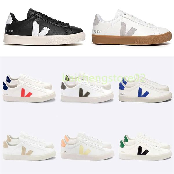 2024 Classico Brasile francese Brasile Verde a basso contenuto di carbonio V Piattaforma di cotone organico Sneakers Women Casual Classic White Designer Scarpe Mano 36-45 J2