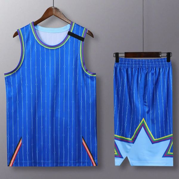 Shorts Men Basketball Trikot setzt leere Uniformen Team Training Weste Shorts Sportanzug Benutzerdefinierte Nummernname Drucken atmungsaktiv