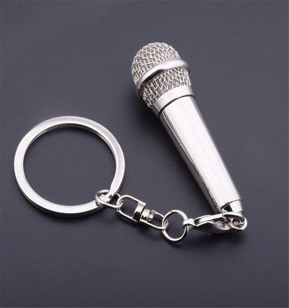 Kimter Charm Music Microfon Stimme Schlüssel Ringe Metal Sänger Rapper Rock Keyfobs Frauen Männer Geldbeutel Anhänger Auto Geschenk Keychains M1736136045