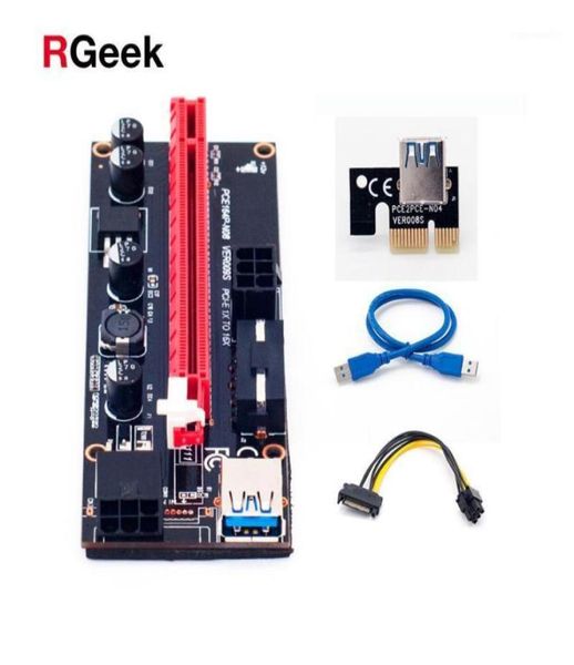 6pcslot 009s yükselticiler PCIE PCI PCI Express Yükseltici Kartı 1x 4x 16x USB 30 LEDS17882610