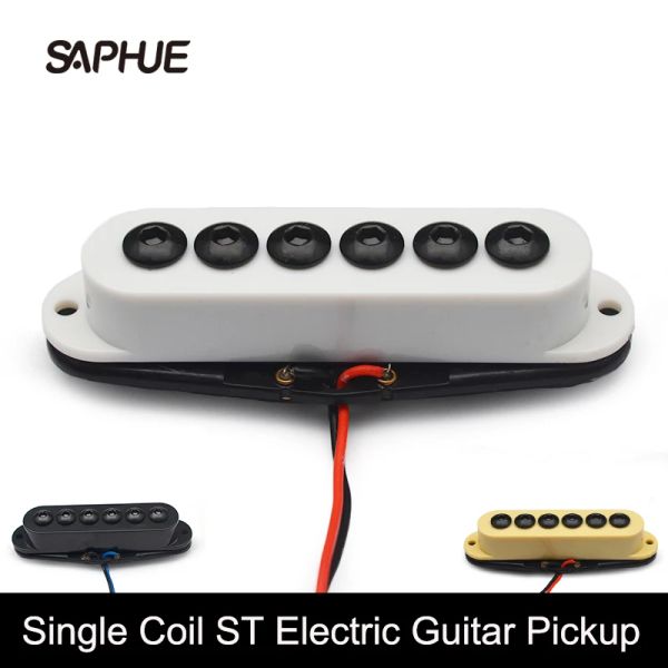 Kabel 1 Set Single Coil E -Gitarren -Pickup für ST -Gitarren -Ceremic Magnet Neck/Middle/Bridge Pickup Gitarrenteile Weiß/Schwarz/Elfenbein