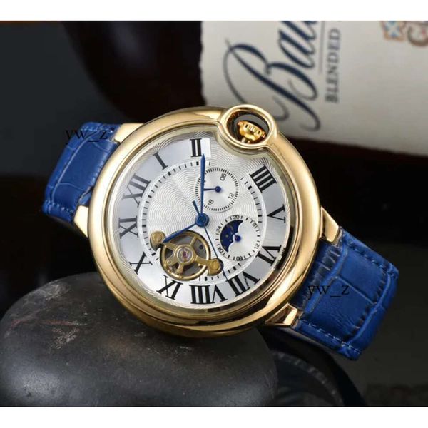 Uomo da uomo in pelle di lusso da donna Carità Tourbillon Organi di canotte meccanica automatica da uomo Dropshipping Day Date Scheletro Mens orologi Gifts Heuerity 476