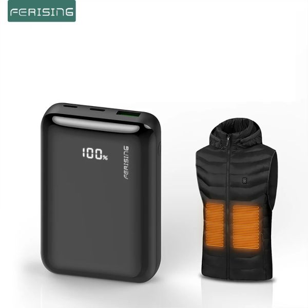 Pantaloni che feriscono la banca di alimentazione per pacco batteria con gilet riscaldato, display LED da 10000 mAh Carica portatile per indumenti riscaldati, Pantaloni per mantello Powerbank Powerbank