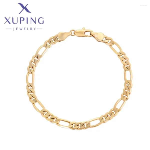Pulseiras de link xuping jóias charme manualmente cobre liga de ouro forma de cor para mulheres festas de natal de aniversário para mulheres presentes de desejo x000788632