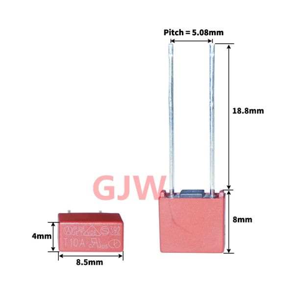 10pcs Sicherung 2A 1A 3.15A 4A 5A 6.3A 250 V 392 Quadratische Kunststoffsicherung T2A LCD -TV -Kraftplatte üblich