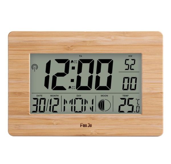 s fanju parede digital relógio de parede grande grande número tempo tempo calendário alarm de mesa mesa de mesa