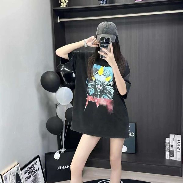 Felpa con cappuccio femminile Style Spring/Summer Paris Brand Style Waved Metal Rock Joker Joker Kugli Stampato T-Shirt a maniche corte