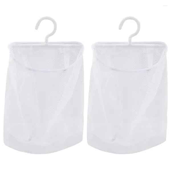 Bolsas de lavanderia 2 PCs Bolsa de malha de armazenamento cozinha pendurada na rede de prejuízos da bolsa de fruta Haber Hold Hollow Out Sundries vegetal