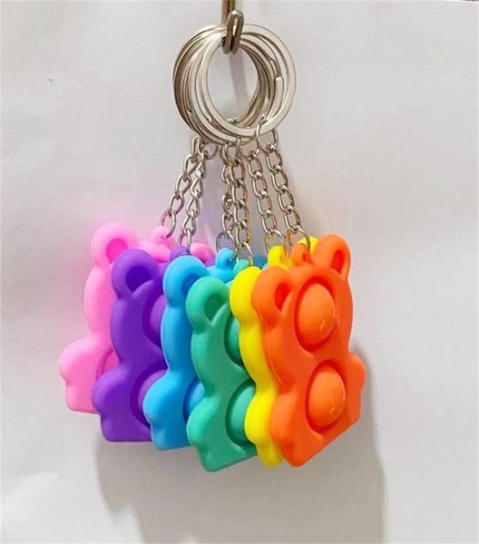 Push Bubble Keychain Sensory Toy Stress Relieving Relevante Tecking Squeeze Ansiedade Chave de alívio Hotor pendente H38KHDW4379088