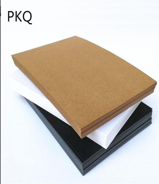 100 fogli 350gsm carta cartoncino makraft semplice 10x15 cm cartone vuoto marrone bianco nero fogli spessi per cartoncino7524857
