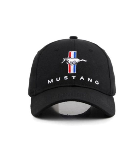 Wide Bim Hats 2021 Black Baseball Cap Sports Racing Car Men039s Sonnenbrille Moto Mustang Moto Motorrad 3D Stickerei7109722