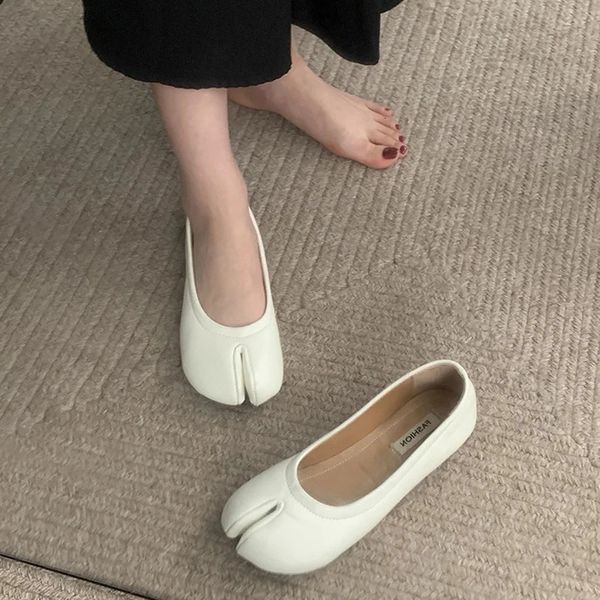 Designer Women Lazy Split Toe Shoes Fashion Ladies Casual Sole Sole Flats Spring Womens Comfort Slip on Loafer 240409