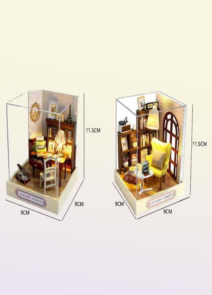 Kinder Holz Miniatur Dollhouses Kit Geschenk Spielzeug Roombox Doll House Möbelbox Spielzeug zum Geburtstag AA2203254605395