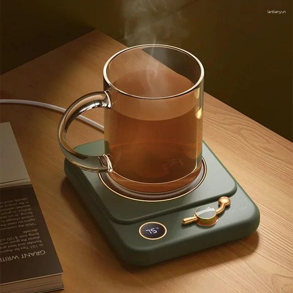 Tapetes de café xícara de caneca elétrica de caneca elétrica temperatura constante 3 configurações de engrenagem mantêm o leite chá quente aquecimento automático para casa