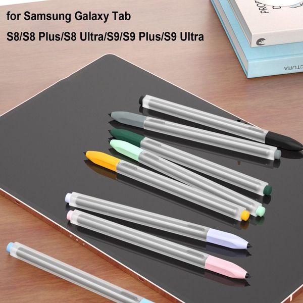 Für Samsung Galaxy Tab S7/S8/S9 plus Ultra farbenfrohe Tablet Touch Pen Case transparente Gelee Stylus -Schutzabdeckung S Stifthülle