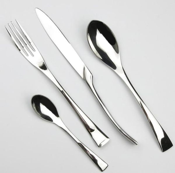 41624pcs Jantar de aço inoxidável Conjunto de espessura de talheres de jantar de garfo de jantar Fork Fork Western Tableware5907134