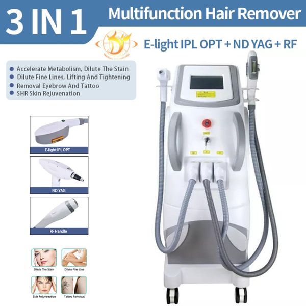 IPL Machine RF 755nm Laser Freckle Eyebrow Tattoo Remoção Máquina de remoção de tatuagem a laser YAG Remoção de tatuagem de cabeça celular Trelas pigmentárias de pele escura