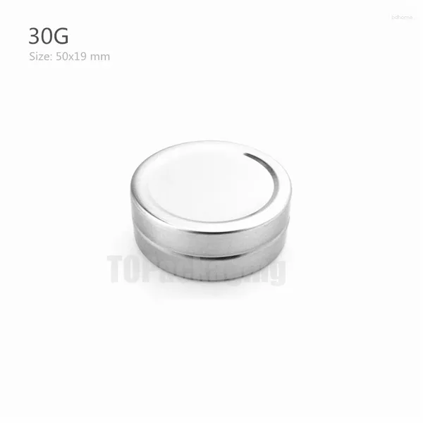 Garrafas de armazenamento 30g x 100 jarra de alumínio vazia Creme de recipiente de creme de lata 30 ml Lip Pequeno Metal Pote Unhas de maquiagem garrafa