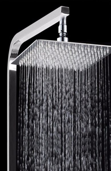 2mm ince 12 inç kare döndürülebilir banyo yağış duş başlığı süper basınçlı kare üst sprey duş başlığı krom kaplama 4517576