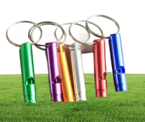 Metal Whistle Schlüsselbilder tragbare Selbstverteidigung Schlüsselringe Ringe Halter Autoschlüsselketten Zubehör im Freien Camping Survival Mini Tools6015508