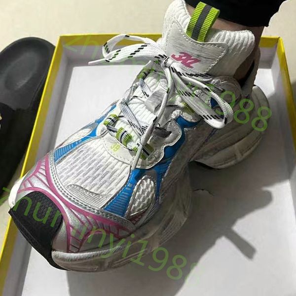Designer lässige Schuhe für Männer und Frauen Track 3 3.0 Dreischichtig weiß und schwarze Turnschuhe Tess.s Leder-Sneaker Nylon Printed Plattform Z42