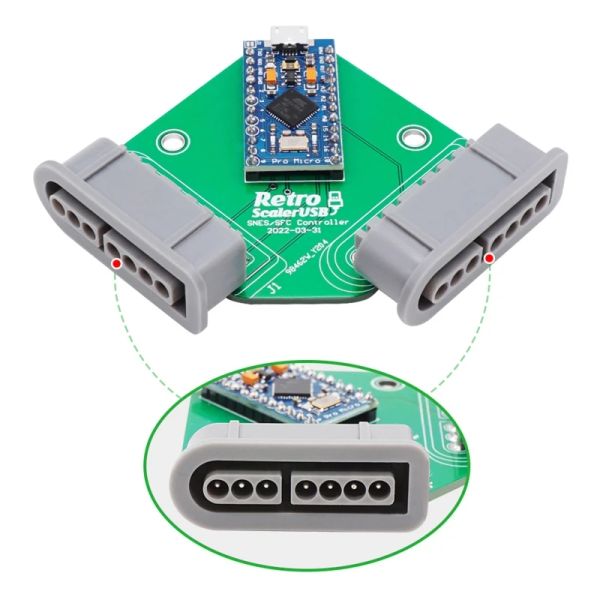 Adattatore Controller di gioco alla tavola Adattatore USB/Arduino Pro Micro Development Board per Sega MD/CD32/NES/SNES/PCE H8WD
