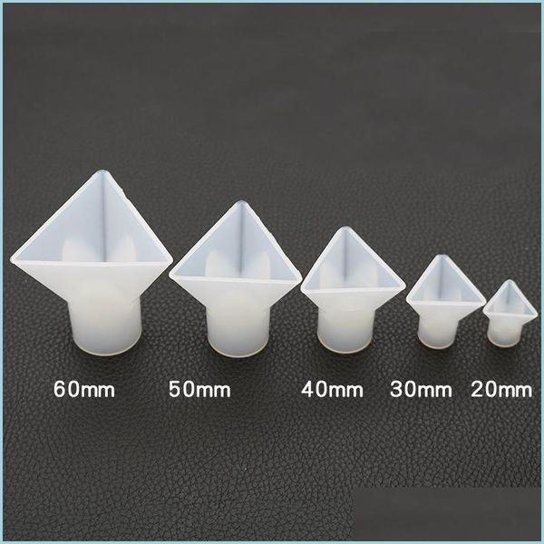 Kalıplar Üçgen Vertebral Sile DIY Epoksi Reçine Modları Mücevher Polimer Kil Zanaat için Silindir Tutucu ile 60mm 50mm 40mm Drop Deli DH8LC