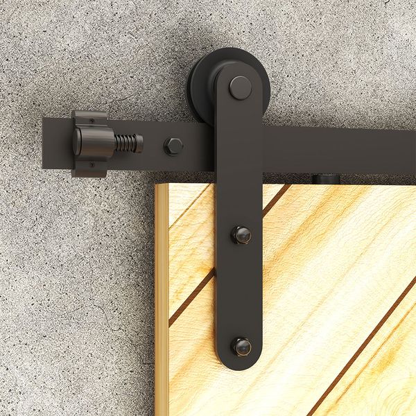 CCJH Schiebetür-Hardware-Kit 4ft-16ft Schienenschrank Basic I Roller Track Industrial System für einzelne Holztür