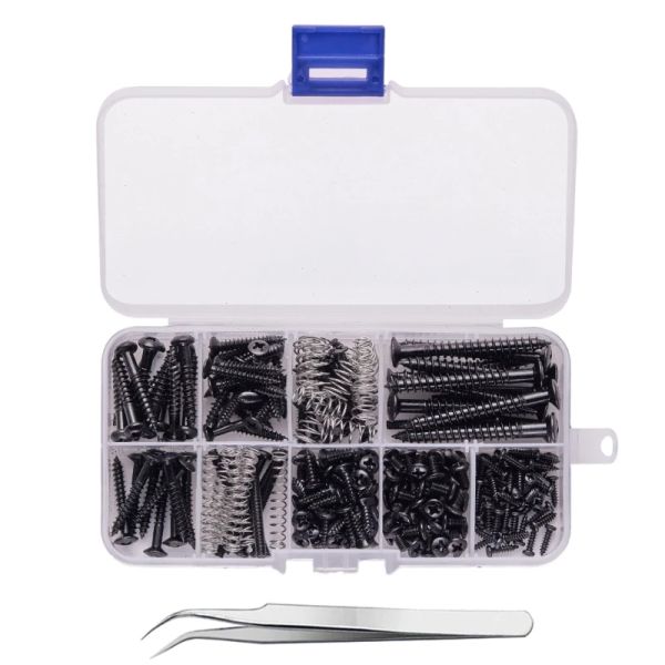 Kabel 173pcs Gitarrenschrauben Kits 9 Typen Gitarrenschrauben Sortimentsets mit Federn für E -Gitarren -Nackenplatten -Dropshipping