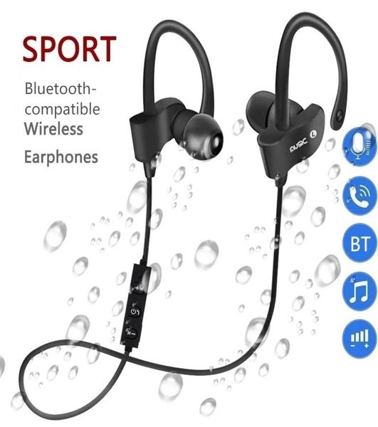 558 Bluetooth Earphone Earloop Ohrhörer Stereo Bluetooth Headset Wireless Sport Ohrhände mit Mikrofon für alle Smartphones5547970