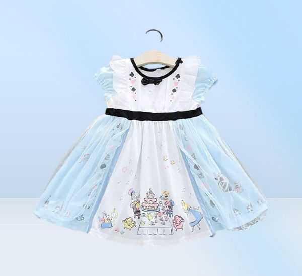 Costura da princesa da menina bebê Alice Vestido recém -nascido bebê Alice no País das Maravilhas Costume Crianças Vestido de Aniversário G11292179966