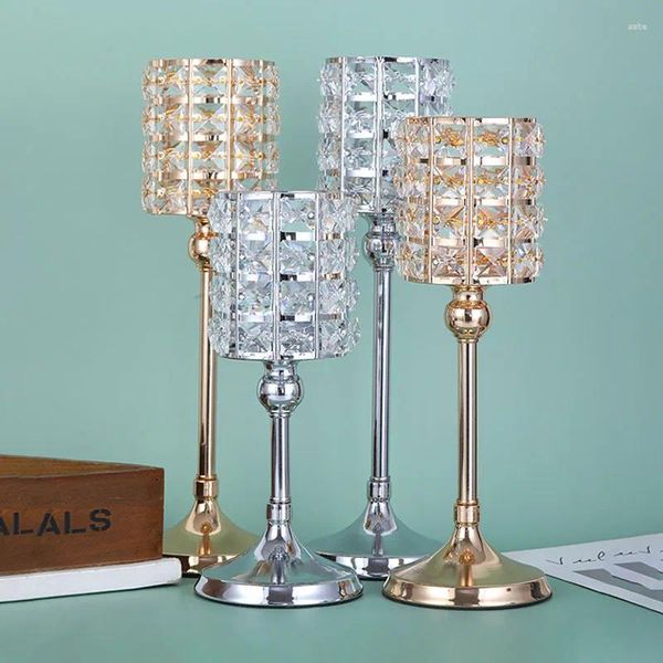 Titulares de velas suprimentos domésticos Crystal Candlestick Candlelight Dinner Decoration Props Gifts