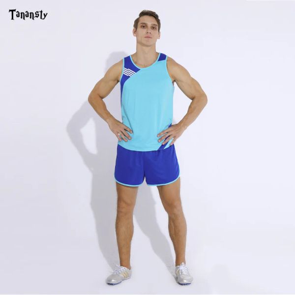 Set/Suit Sports Sports Abito da tavolo Tennis Running Set Sleeveless per uomini o donne che corrono abiti da jogging per blust per blu sportivo blu blu