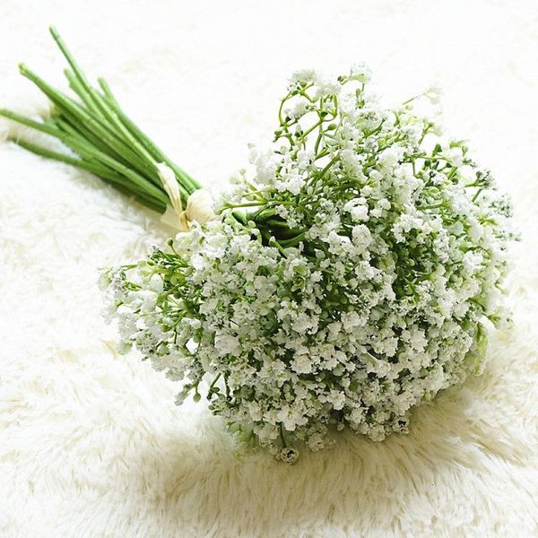 16pcs künstliche Blumen Babys Atem gefälschter Blumen Gypsophila für Hochzeitshaus Herbst Dekoration Plastik Blumen Bouquet Y0104220V