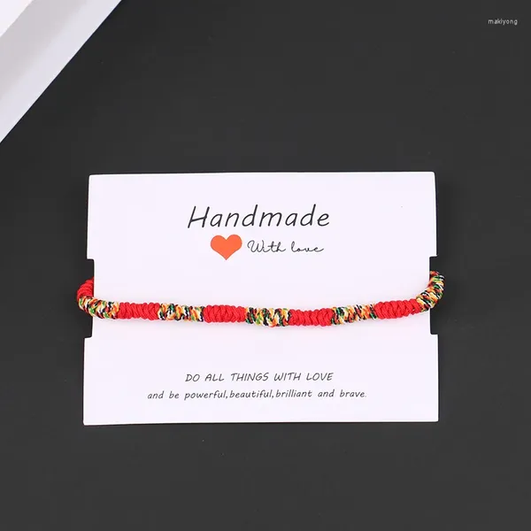 Bangle Lucky Red Telved Bracelet Handmade Buddhist Nets Cor corda Tibetan Infinity Charm Jewelry Gift