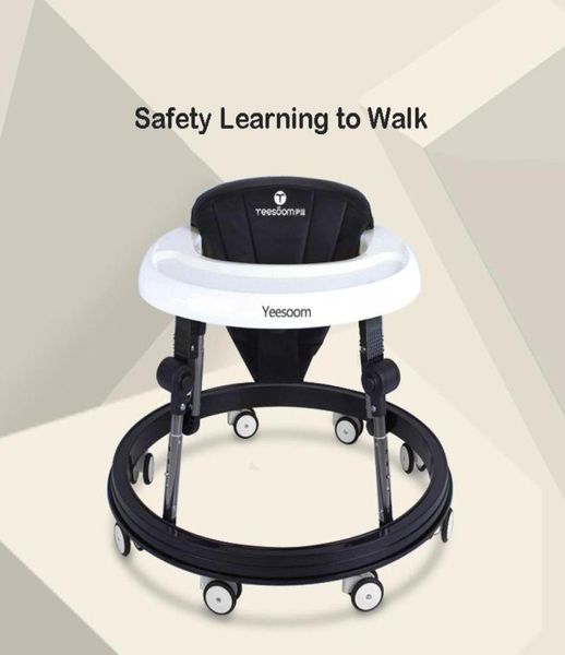 Baby Walkers Infant Shining Walker com 8 rodas carrinho preto e branco 618 meses Assistant7164681