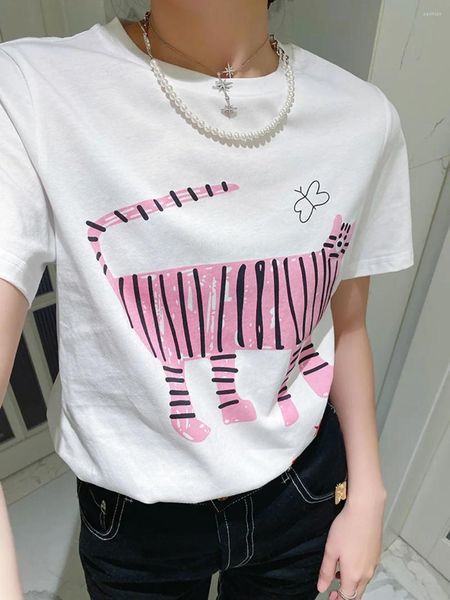 Camisetas femininas tigre desenho graphic camise