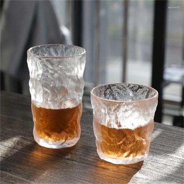 Copos de vinho 1 pacote espessado espessou grande copo de vidro sem chumbo caneca japonesa de estilo japonês