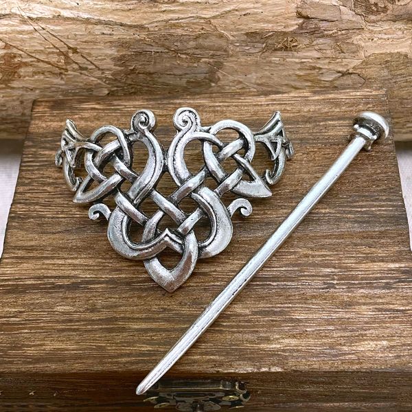 Vintage Norse Runen Vikings Celtic Knot Haarstock für Frauen Barrettes Hexen Haarnadel Clip Tiara Triquetra heidnischer Talisman Schmuck Schmuck