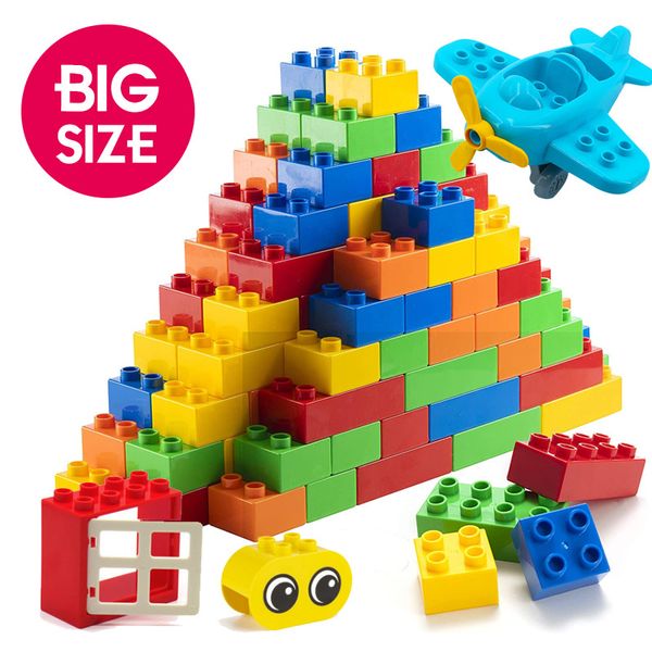 I blocchi per costruzioni per particelle di grandi particelle assemblano i giocattoli puzzle in treno accessori finestre compatibili con i giocattoli educativi per bambini in mattoni