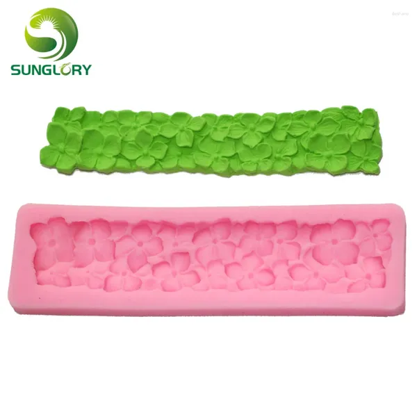 Stampi da forno 1pc -Modello di fiori di sale per la torta di fondente decorazione di modelli in silicone 3D Styling Strumenti di decorazione per feste per il colore del sapone rosa