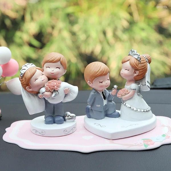 Forniture per feste in stile carino sposa e sposo per torta nuziale figurine Figurine /decorazione del matrimonio Decensione di auto miste