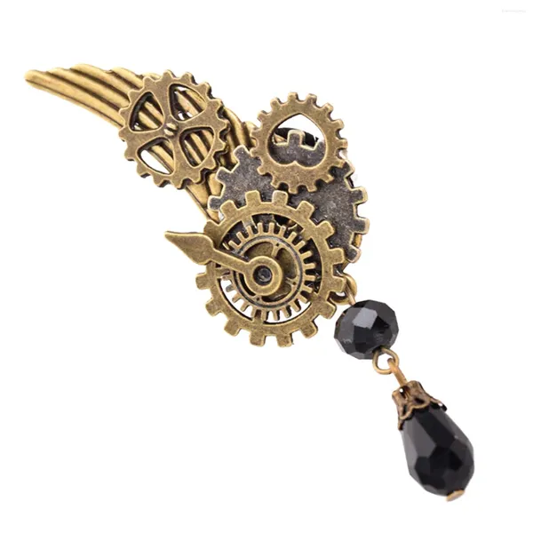 Broches steampunk broche metal halloween traje retro estilo para homens homens pendente blusa lenço smoking coughing acessórios