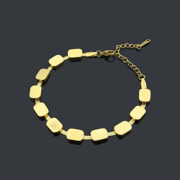 Fashion 18K Gold inossidabile a forma quadrata di fascino braccialetti pulsera a quattro fogli fiore egatita gioielli d'amore