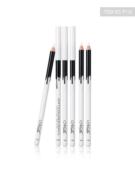 Menow P112 12 pezzi di trucco in legno setoso Legno cosmetico bianco morbido eyeliner matiplo per il trucco matita per la matita1304974