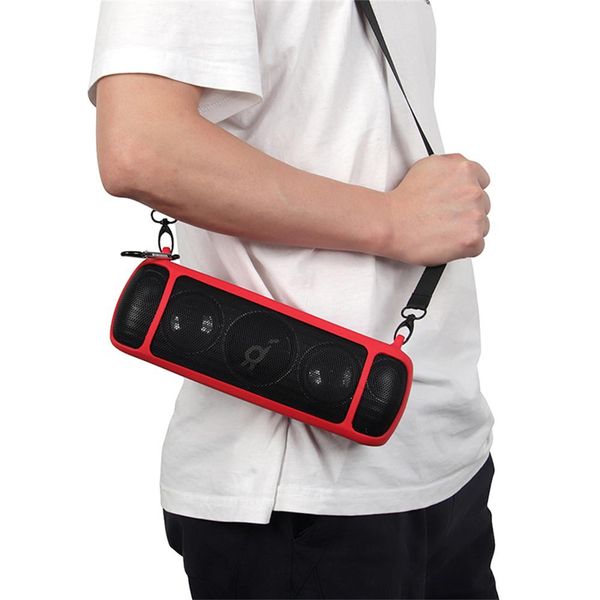 Путешествие силиконовый динамик Bluetooth Portable Case для Anker Soundcore Motion+Bluetooth -динамик переносить мешочек с карабинером ремня ремня